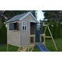 Casuta de gradina Grey Lodge cu platforma, tobogan si leagan dublu (M28G), Wendi Toys - 3