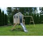 Casuta de gradina Grey Lodge cu platforma, tobogan si leagan dublu (M28G), Wendi Toys - 5