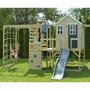 Casuta de gradina Grey Lodge cu tobogan, leagan, modul sport si bucatarie, Wendi Toys - 3