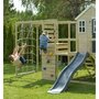 Casuta de gradina Grey Lodge cu tobogan, leagan, modul sport si bucatarie, Wendi Toys - 6