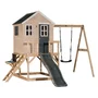 Casuta de gradina Grey Lodge cu tobogan, leagan, modul sport si bucatarie, Wendi Toys - 4