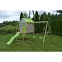 Casuta copii, de gradina Lime Lodge cu platforma, tobogan si leagan dublu (M28L), Wendi Toys - 7