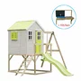 Casuta de gradina Lime Lodge cu tobogan, leagan, bucatarie, Wendi Toys - 1