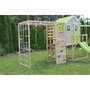 Casuta de gradina Lime Lodge cu tobogan, leagan, modul sport si bucatarie, Wendi Toys - 5