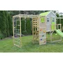 Casuta de gradina Lime Lodge cu tobogan, leagan, modul sport, Wendi Toys - 3