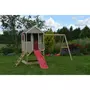 Casuta copii, de gradina Summer Adventure House cu platforma cu loc pentru nisip, tobogan si leagan dublu (M29R), Wendi Toys - 8