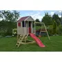 Casuta copii, de gradina Summer Adventure House cu platforma cu loc pentru nisip, tobogan si leagan dublu (M29R), Wendi Toys - 9