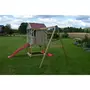 Casuta copii, de gradina Summer Adventure House cu platforma cu loc pentru nisip, tobogan si leagan dublu (M29R), Wendi Toys - 10