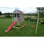Casuta copii, de gradina Summer Adventure House cu platforma cu loc pentru nisip, tobogan si leagan dublu (M29R), Wendi Toys - 12