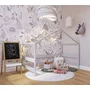 Casuta din lemn copii, 169x89x135 cm, Din lemn certificat FSC, In stil scandinav, Gri, YappyKids, YappyHytte House - 1