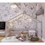 Casuta din lemn copii, 169x89x135 cm, Din lemn certificat FSC, In stil scandinav, Gri, YappyKids, YappyHytte House - 2