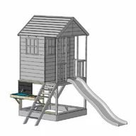 Casuta Summer Adventure cu loc de nisip, tobogan, leagan, modul sport, bucatarie, Wendi Toys