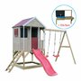 Casuta Summer Adventure House cu loc pentru nisip, tobogan, leagan dublu, bucatarie, Wendi Toys - 1