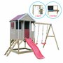 Casuta Summer Adventure House cu loc pentru nisip, tobogan, leagan dublu, modul sport, bucatarie, Wendi Toys - 4