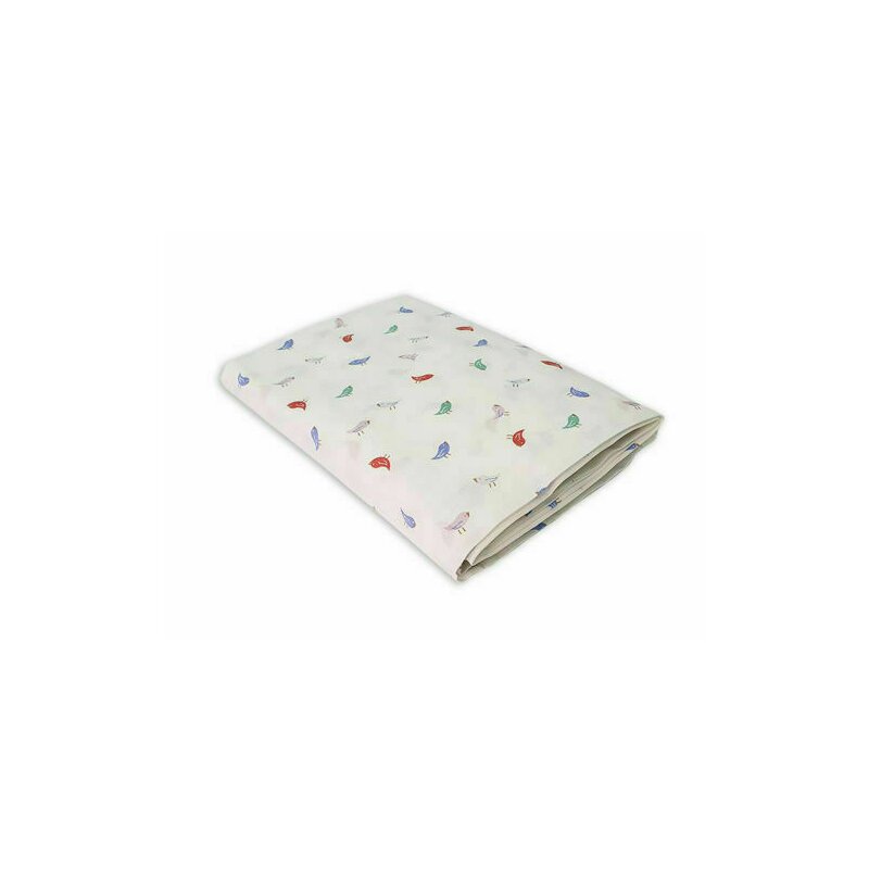 Kidsdecor - cearceaf cu elastic trilul fermecat imprimat, cu pasarele din bumbac, 120x70 cm