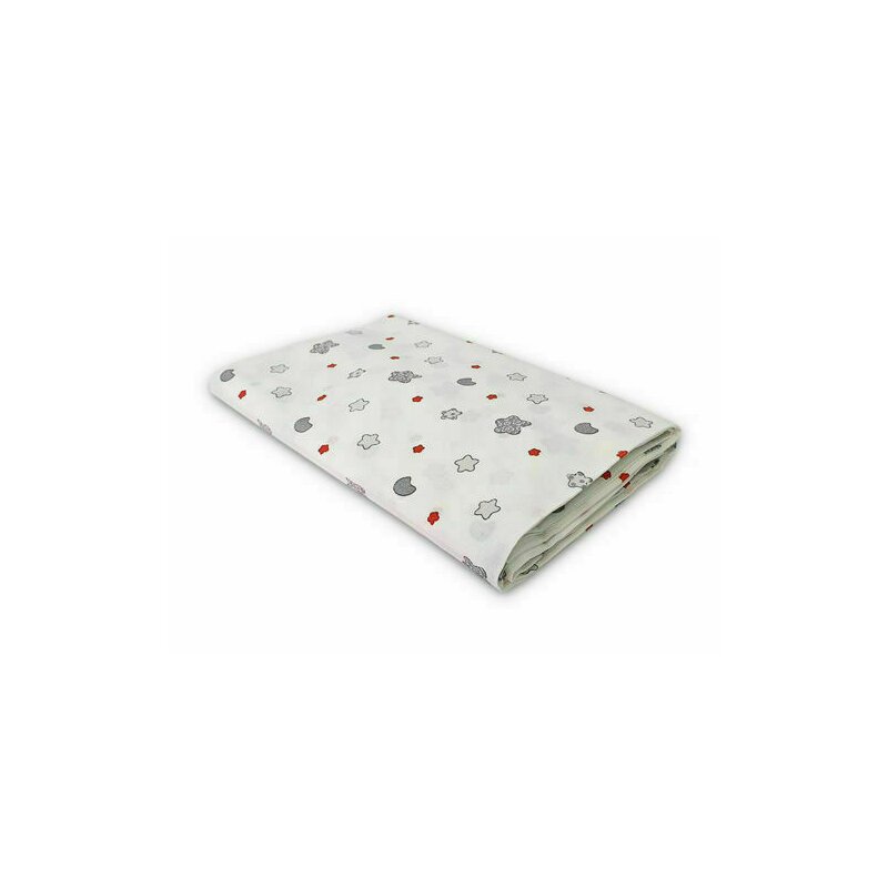 Kidsdecor - cearceaf cu elastic stelute pufoase din bumbac, 120x70 cm