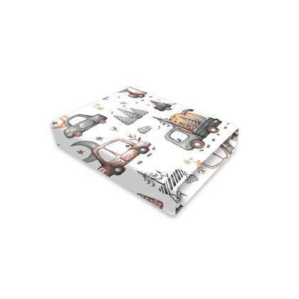 Cearceaf cu elastic, MimiNu, Pentru patut 120X60 cm, Din bumbac certificat Oeko Tex Standard 100, Design, Cars Grey