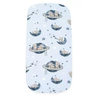 Cearceaf cu elastic, New Baby, Pentru landou, Din Bumbac certificat Oeko-Tex 100, 35 x 75 cm, 0 luni+, Teddy bear in space