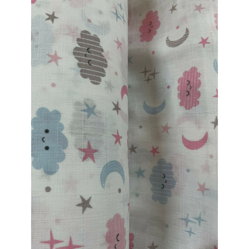 Cearceaf din muselina, 2buc./set, 120x160cm, norisori pink, Kreis