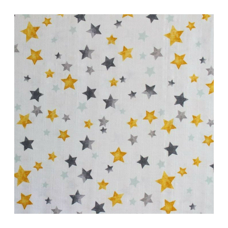 Cearceaf din muselina, 2buc./set, 120x160cm, star yellow Kreis