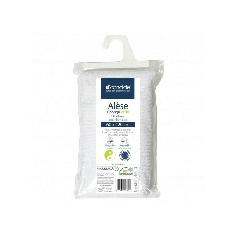 Candide franta - cearceaf plusat pentru protectie saltea,din bambus, impermeabil 60x 120 cm