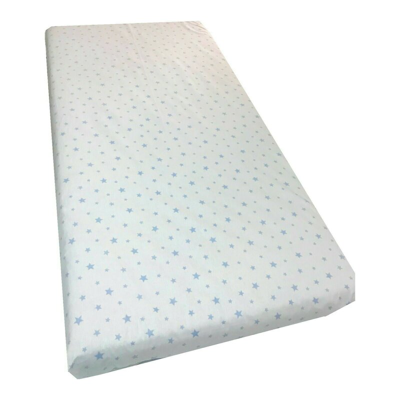 Deseda - cearsaf cu elastic pe colt 120x60 cm cu imprimeu - stelute pe alb