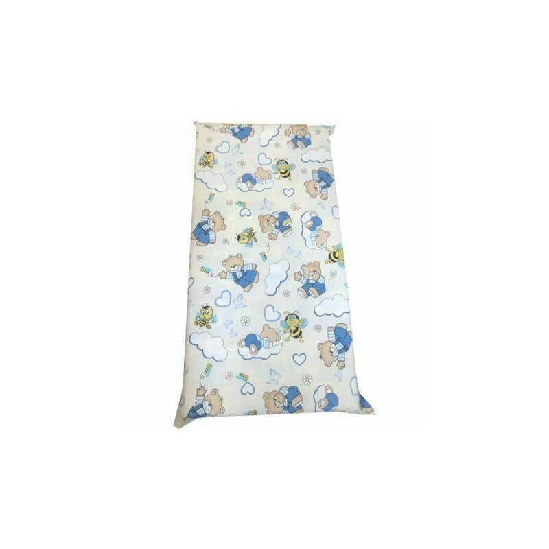 Deseda - cearsaf cu elastic pe colt 120x60 cm cu imprimeu - ursi cu albine pe alb