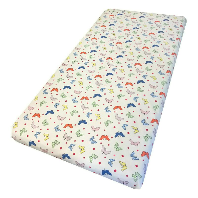 Deseda - cearsaf cu elastic pe colt 140x70 cm cu imprimeu - fluturasi