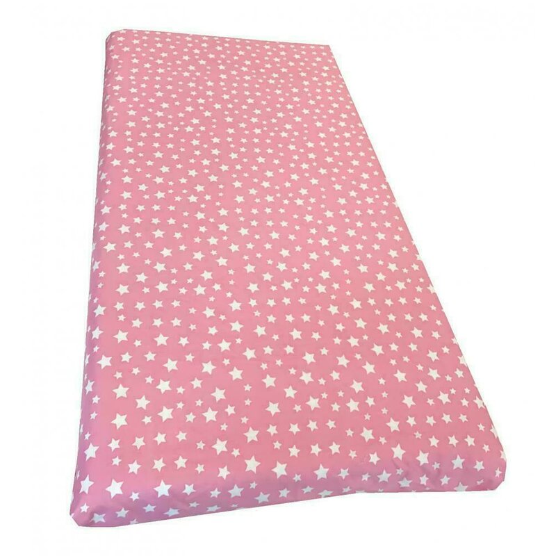 Deseda - cearsaf cu elastic pe colt 140x70 cm cu imprimeu - stelute pe roz