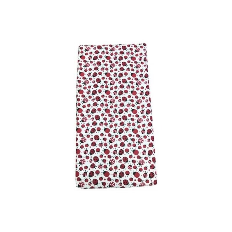 Deseda - cearsaf cu elastic pe colt cu imprimeu buburuze rosu/negru-120*60 cm