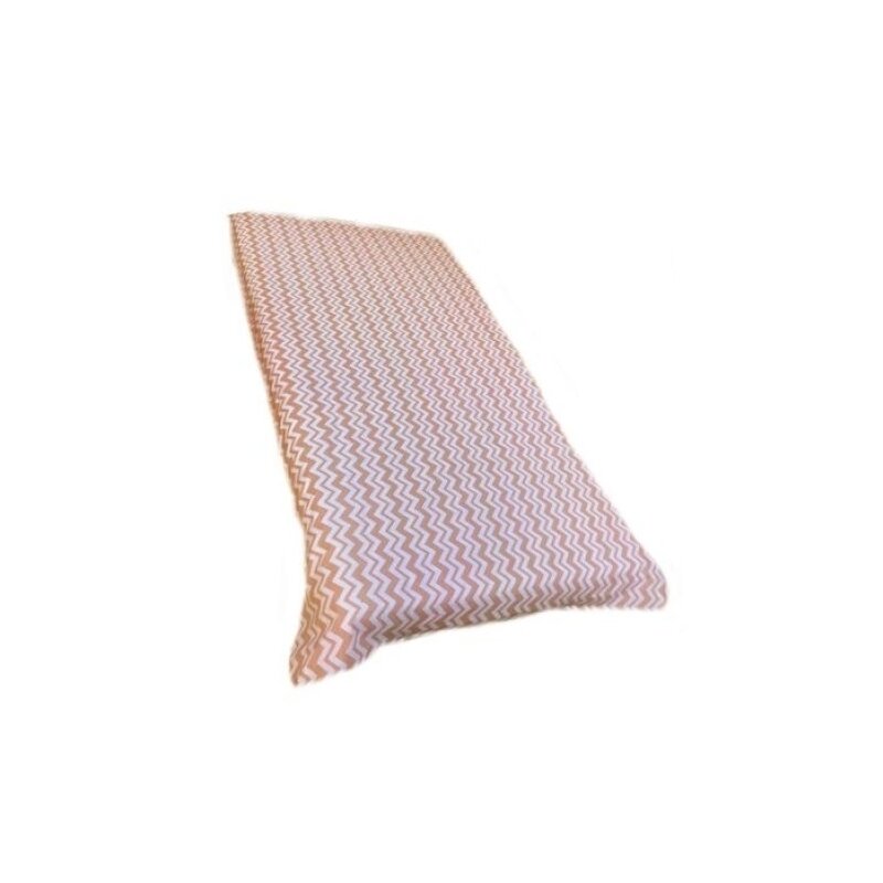 Deseda - cearsaf cu elastic pe colt cu imprimeu zig-zag pe bej-120*60 cm