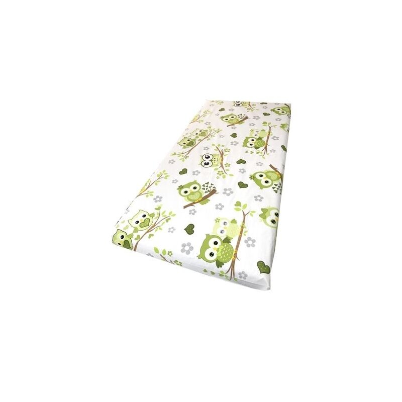 Deseda - cearsaf cu elastic roata cu imprimeu bufnite verzi-140*70 cm