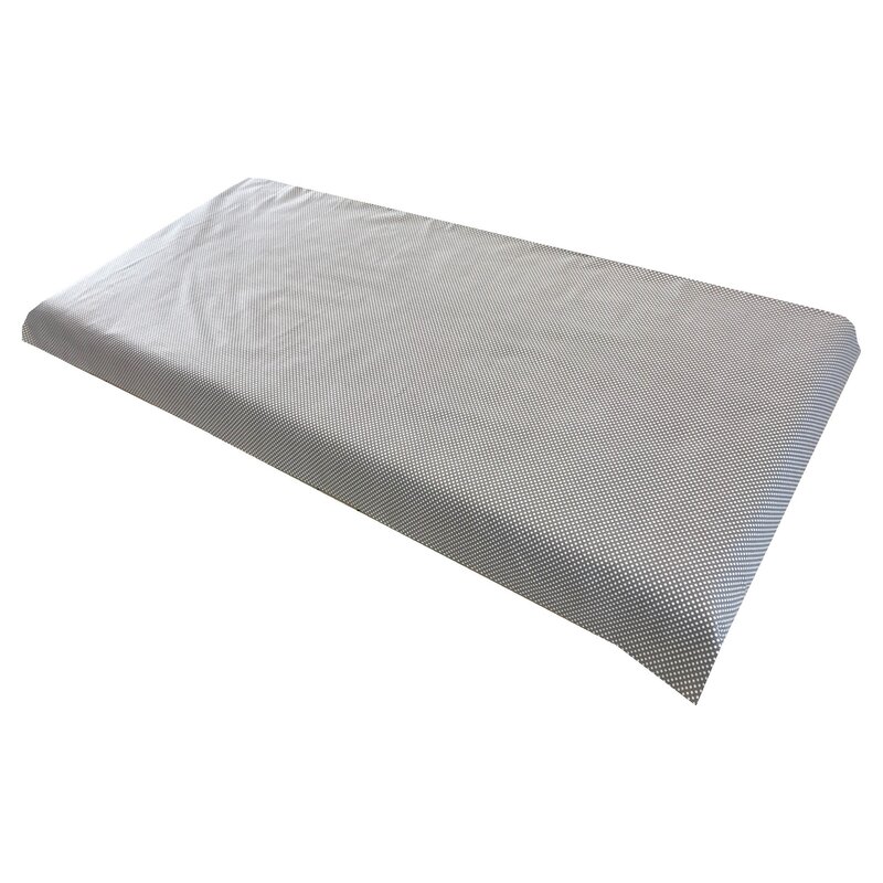 Deseda - cearsaf cu elastic roata cu imprimeu gri cu buline albe-120*60 cm