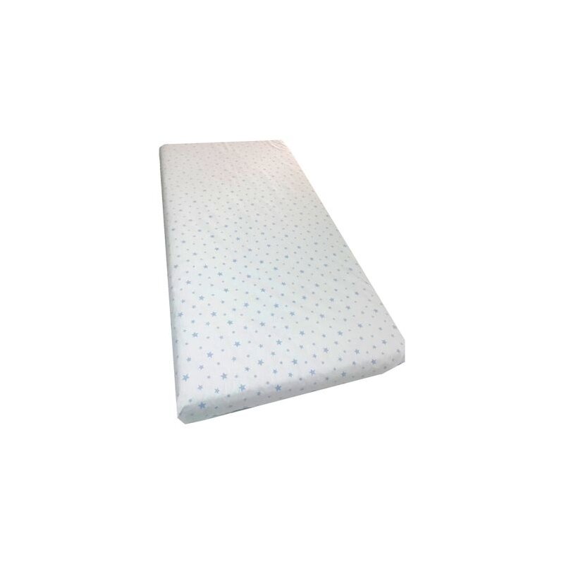 Deseda - cearsaf cu elastic roata cu imprimeu stelute pe alb-120*60 cm