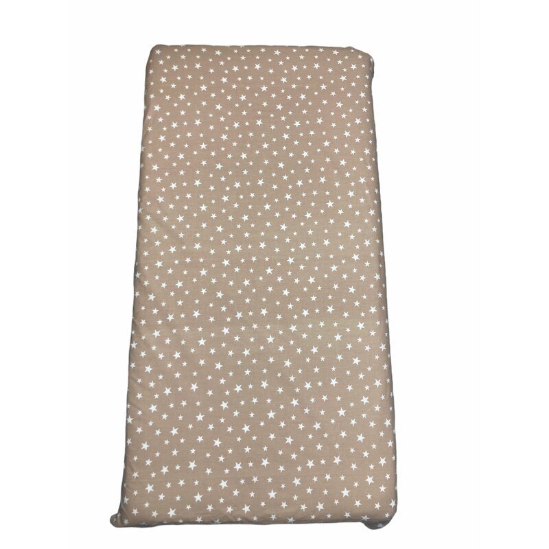 Deseda - cearsaf cu elastic roata cu imprimeu stelute pe bej-120*60 cm