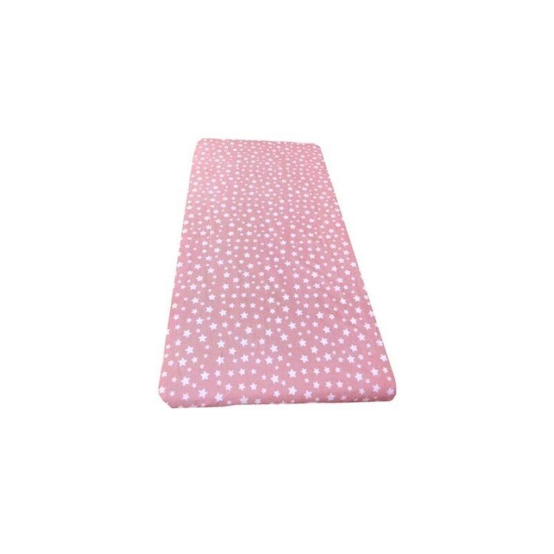 Deseda - cearsaf cu elastic roata cu imprimeu stelute pe roz-140*70 cm