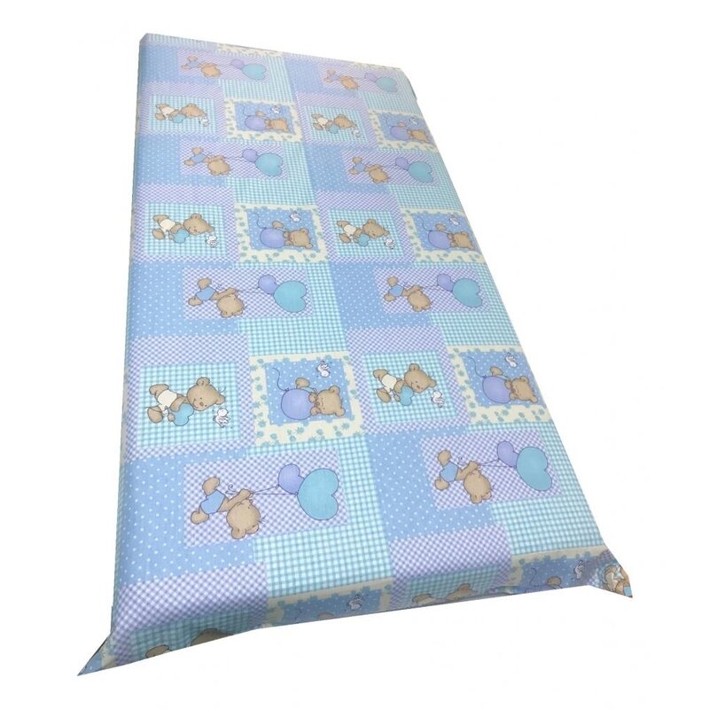 Deseda - cearsaf cu elastic roata cu imprimeu ursuleti albastri-120*60 cm
