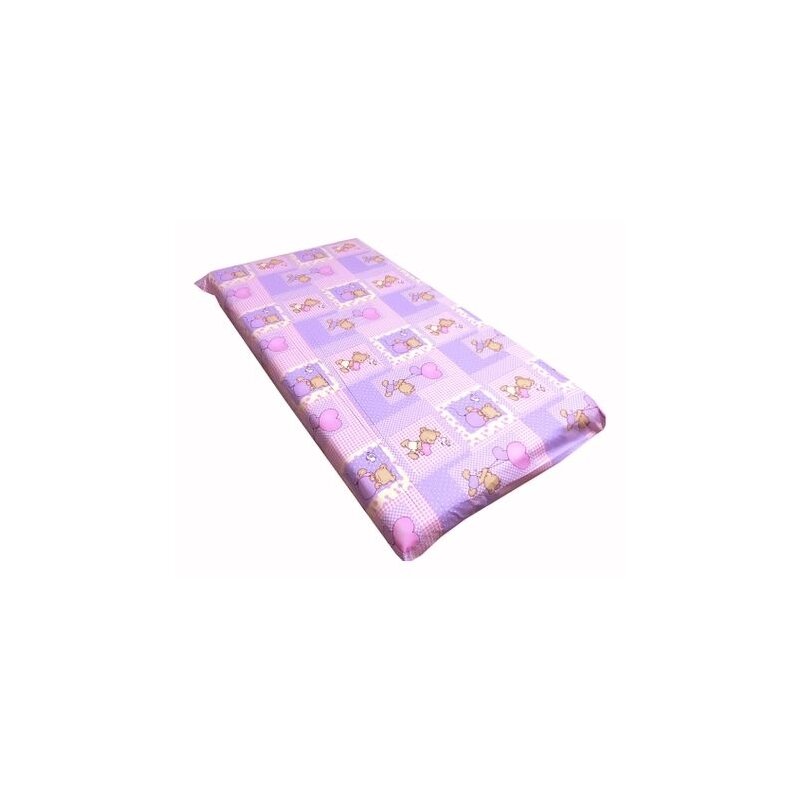 Deseda - cearsaf cu elastic roata cu imprimeu ursuleti pe roz-140*70 cm
