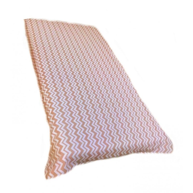 Deseda - cearsaf cu elastic roata cu imprimeu zig-zag pe bej-160*80 cm