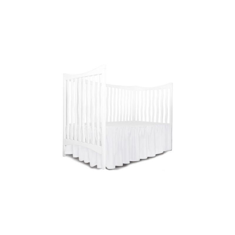 Deseda - Cearsaf cu volanas pe 3 laturi si elastic pe colt pentru saltea bebelusi 120x60 cm alb