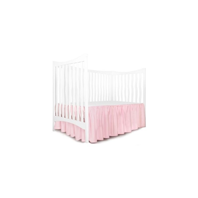 Deseda - Cearsaf cu volanas pe 3 laturi si elastic pe colt pentru saltea bebelusi 120x60 cm roz