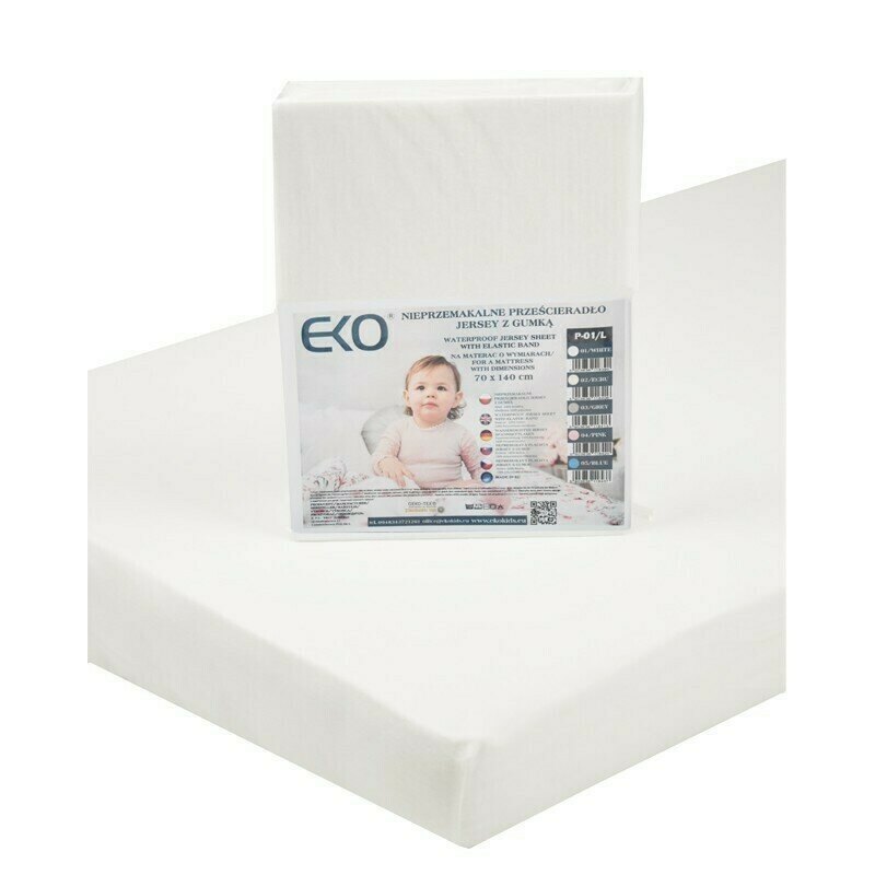 Eko - protectie impermeabila cu elastic din bumbac, 140x70 cm, alb