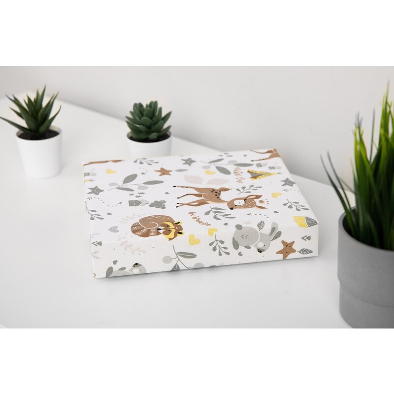 Sensillo - cearsaf imprimat de bumbac cu elastic plush karo 120x60cm padure