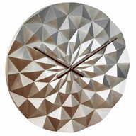 Tfa - Ceas geometric de precizie, analog, de perete, creat de designer, model DIAMOND, roz auriu metalic, TFA 60.3063.51