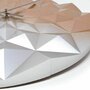 Ceas geometric de precizie, analog, de perete, creat de designer, model DIAMOND, roz auriu metalic, TFA 60.3063.51 - 2