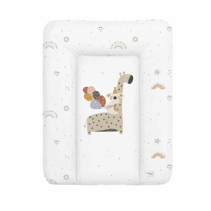 Saltea de infasat, Ceba Baby moale Giraffe, Fara ftalati, 70 x 50 cm, Alb/Bej