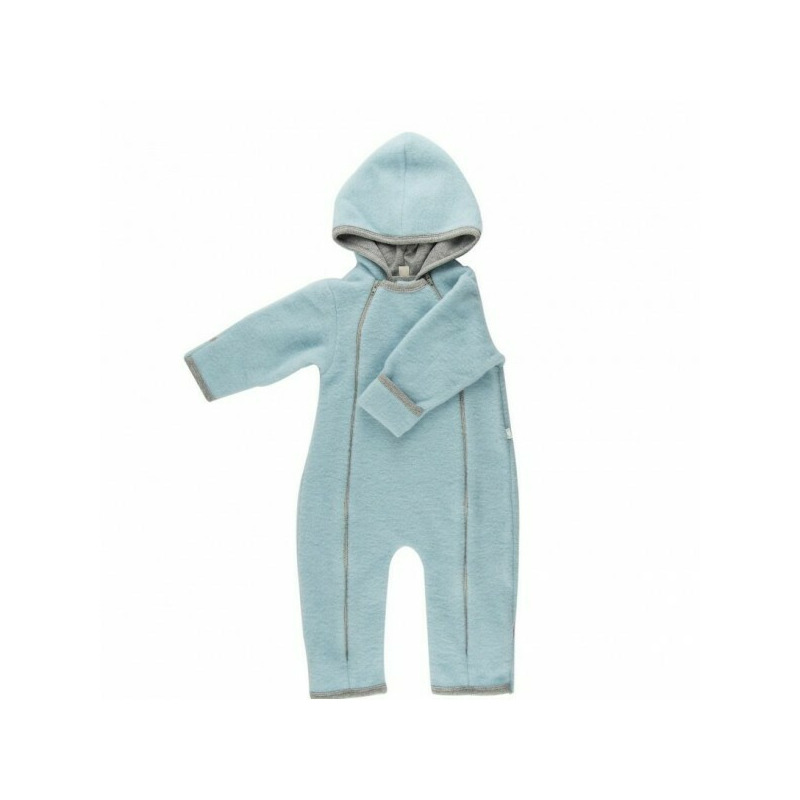 Celestial Blue - Overall babywearing din lana merinos organica - wool fleece - Iobio