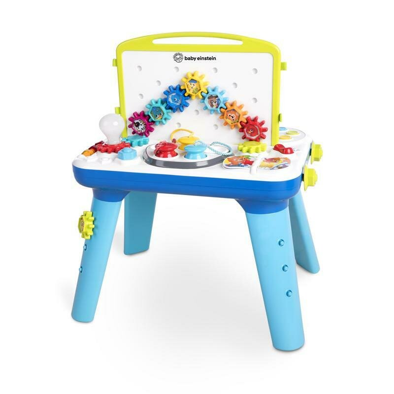 Centru de activitati, Baby Einstein, Curiosity Table, Reda peste 65 de melodii, Cu jucarii incluse, Cu sunete si lumini, 70x60 cm, 12 luni+, Multicolor