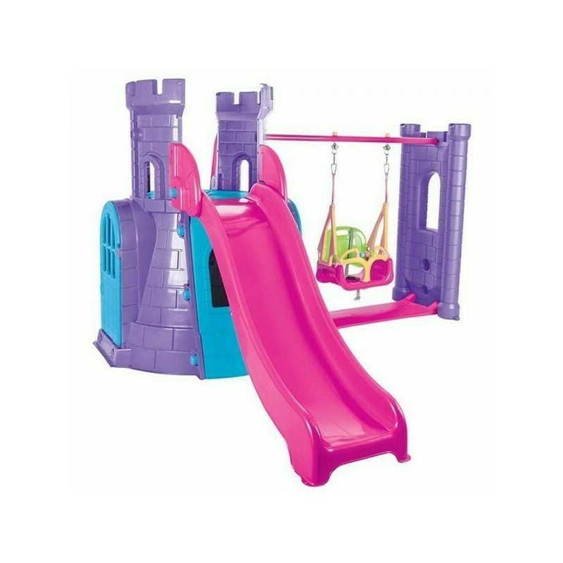Centru de joaca Pilsan Castle Slide and Swing Set purple