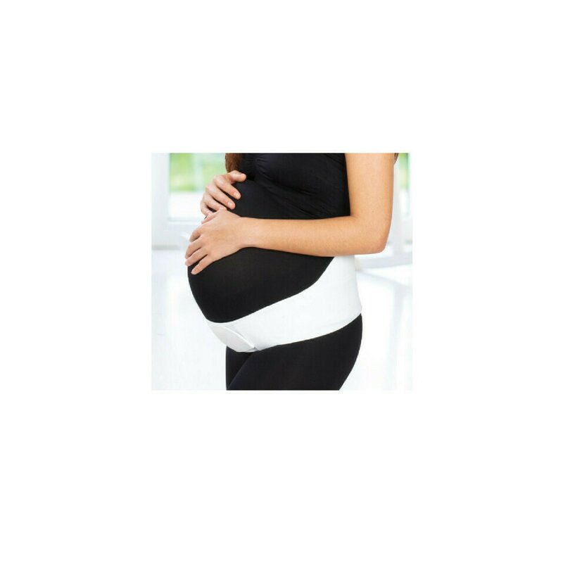 Centura abdominala pentru sustinere prenatala BabyJem Pregnancy (Marime: L, Culoare: Alb)